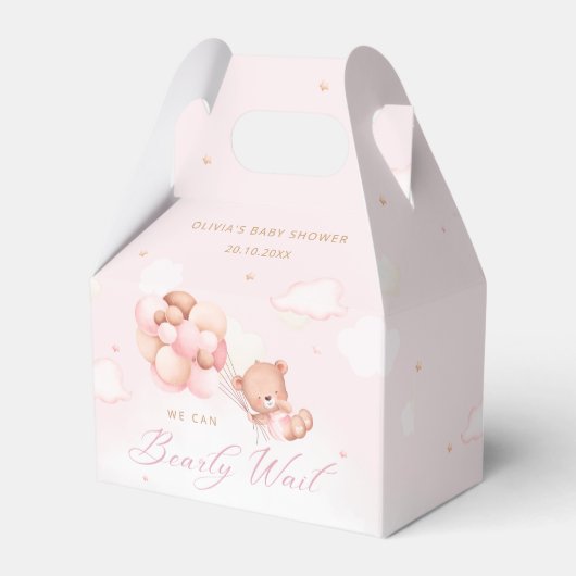 Ballotins Mignonne rose Teddy ours fille Merci Baby shower (Verso)