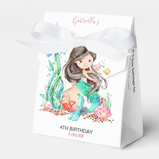 Ballotins Mignonne sirène d'aquarelle sous la mer Anniversai (Verso)