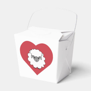 Ballotins Mignons mouton caricature avec coeur en Arrière -