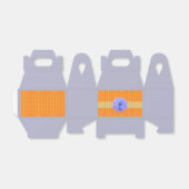 Ballotins Mini Motif diamant orange avec fleur (Déplié)