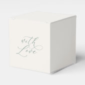 Ballotins Minimal Sage Green Wedding Favor Box with Love (Verso)