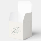 Ballotins Minimal Sage Green Wedding Favor Box with Love (Ouvert)