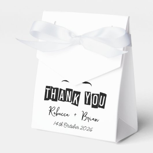 Ballotins Minimalist Black & White Thank You Wedding (Verso)