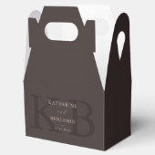 Ballotins Minimalist Brown Monogram Modern Wedding (Ouvert)