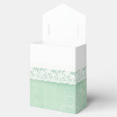 Ballotins Mint vert rustique blanc dentelle merci boîte cade (Ouvert)