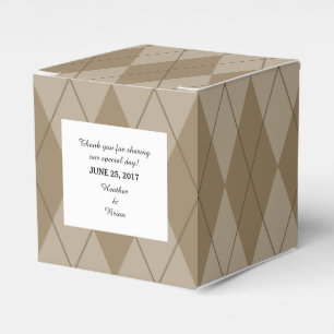 Ballotins Mocha Jacquard Mariage Favor Boxes