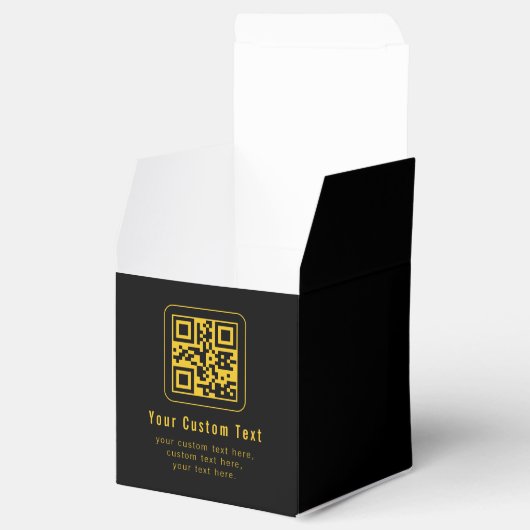 Ballotins Modèle de code QR et de texte modifiable | Noir et (Ouvert)