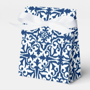 Ballotins Modèle de damas Ikat - Bleu et blanc de cobalt
