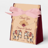 Ballotins Modèle d'éléphants mariages maroon beige indien (Verso)