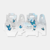 Ballotins Modèle élégant Argent et Papillon Bleu (Déplié)