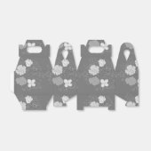 Ballotins Modèle floral gris et blanc moderne (Déplié)