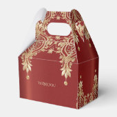 Ballotins Modern Gold Red Floral Favor Box (Arrière)