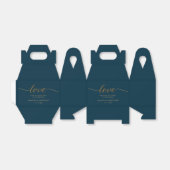 Ballotins Modern Love Gold Script Mariage bleu marine (Déplié)