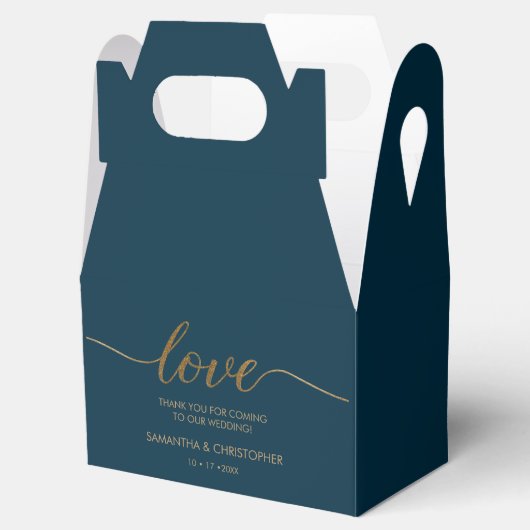Ballotins Modern Love Gold Script Mariage bleu marine (Ouvert)