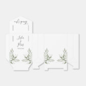 Ballotins Modern Sage Greenery Botanical Wedding Favor Box (Déplié)