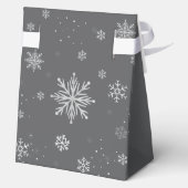Ballotins Modern Silver Grey Magical Snowflake Baby Shower  (Verso)