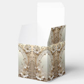 Ballotins Modern White Flowers Pearls Favor Box (Ouvert)