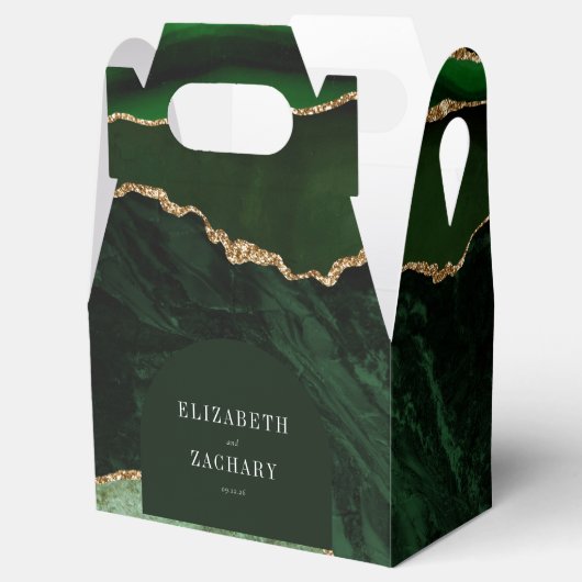 Ballotins Moderne Agate Géode Chasseur d'arc Vert Or (Ouvert)