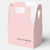 Ballotins Moderne Blush Rose Girl Simple Script Monogramme (Ouvert)