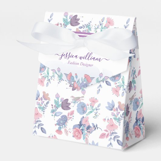 Ballotins Moderne Chic Hydrangeas Bleus Floral Aquarelle (Verso)