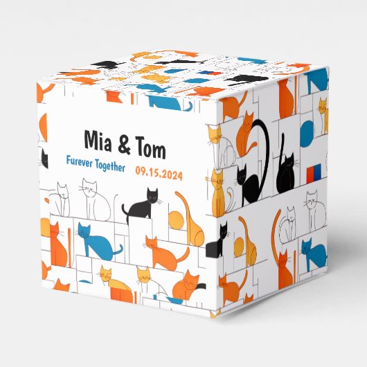 Ballotins Moderne Coloré Personnalisé Élégant Chat Silhouett (Verso)