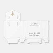 Ballotins Moderne Elégant croix florale Baptême (Déplié)