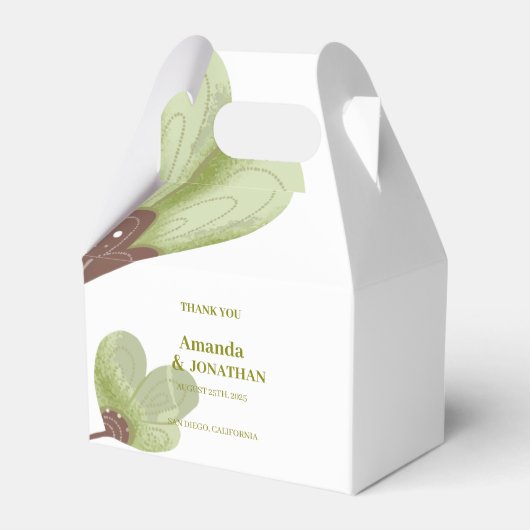 Ballotins Moderne Green Boho Calligraphie Mariage Merci (Verso)