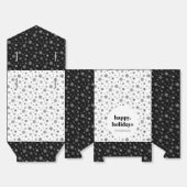 Ballotins Moderne Happy Holiday Black White Snowflake Motif (Déplié)