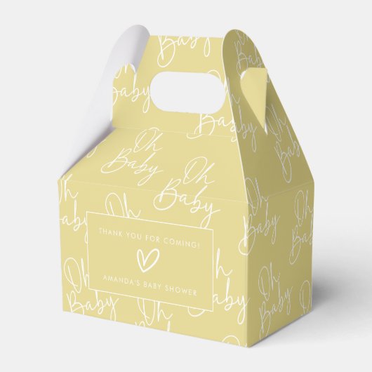 Ballotins Moderne Jaune Oh Baby Baby shower simple Gable (Verso)