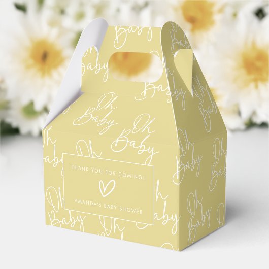 Ballotins Moderne Jaune Oh Baby Baby shower simple Gable