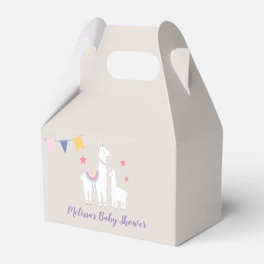 Ballotins Moderne Llamas Cute Baby shower Ballotin (Verso)