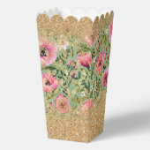 Ballotins Moderne Pailleté Doré Chic Fleurs Roses Vertes (Recto)