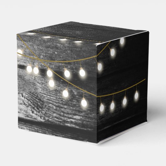 Ballotins Moderne Rustique Noir Bois Lumière Arc Mariage (Arrière)