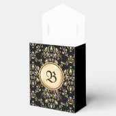Ballotins Monogram Classy Elegant Gold Damask Medieval Black (Ouvert)