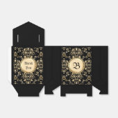 Ballotins Monogram Classy Elegant Gold Damask Medieval Black (Déplié)