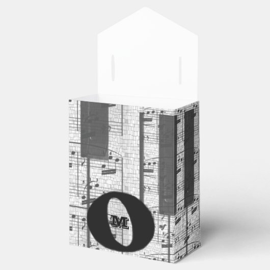 Ballotins Monogram Music Notes Party Favoriser Box (Ouvert)