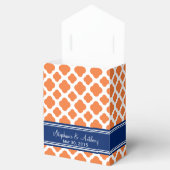 Ballotins Monogram Orange et Royal Blue Quatrefoil Mariage (Ouvert)