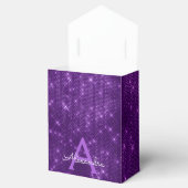 Ballotins Monogramme à étincelle violette - Fête d'anniversa (Ouvert)