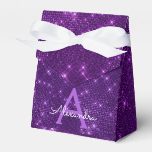 Ballotins Monogramme à étincelle violette - Fête d'anniversa