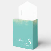 Ballotins Monogramme Argent et Sarcelle Océan Bleu Aqua (Ouvert)