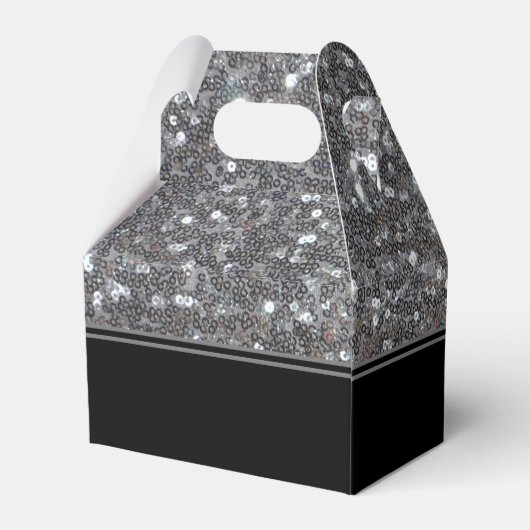 Ballotins Monogramme Argent Sparkle Faux Parties scintillant (Arrière)