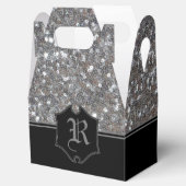Ballotins Monogramme Argent Sparkle Faux Parties scintillant (Ouvert)