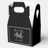 Ballotins Monogramme Black Bride Groom Date Mariage (Ouvert)
