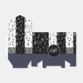 Ballotins Monogramme Black & White Musical Stripes Tente Box (Déplié)