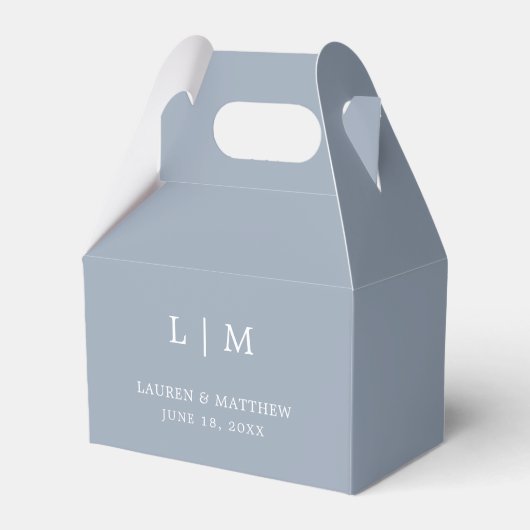 Ballotins Monogramme bleu foncé simple Mariage élégant (Verso)