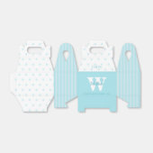 Ballotins Monogramme Bleu Pois rayures Ballotin Gable (Déplié)
