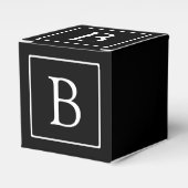 Ballotins Monogramme Classique Simple | Noir avec Texte Blan (Verso)
