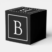 Ballotins Monogramme Classique Simple | Noir avec Texte Blan (Arrière)