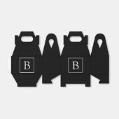 Ballotins Monogramme classique simple | Texte noir et blanc (Déplié)