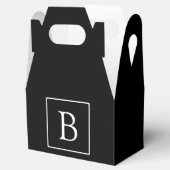Ballotins Monogramme classique simple | Texte noir et blanc (Ouvert)